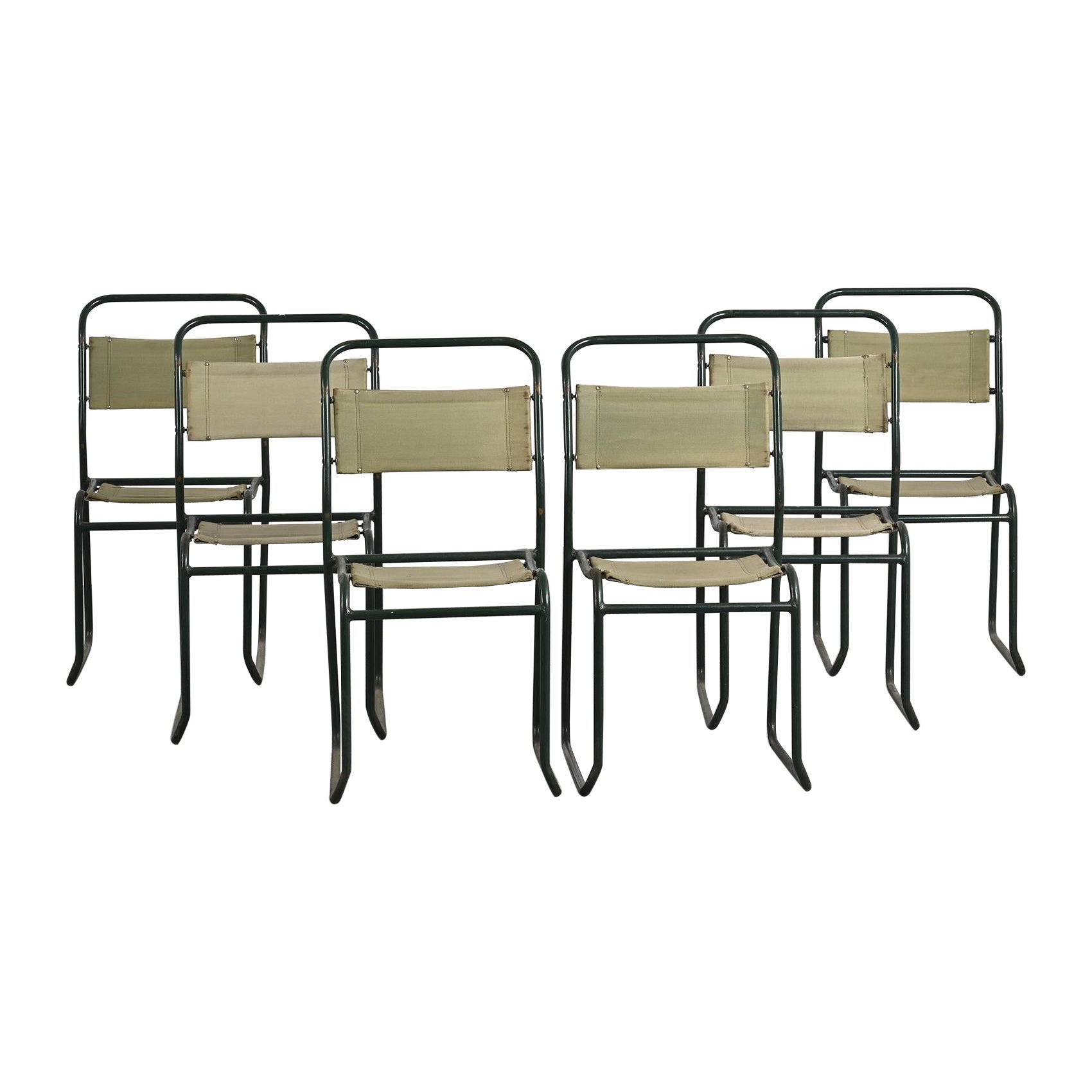 Chairs by Bruno Pollack, circa 1935, Set of 6 