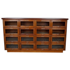 Vintage Dutch Cherry Haberdashery Shop Cabinet / Vitrine, 1950s