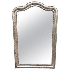 Antique Mirror Louis Philippe in argento dorato con piano curvo