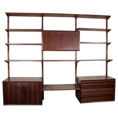 Used Large Danish modular shelf in Rosewood by Poul Cadovius 1960.