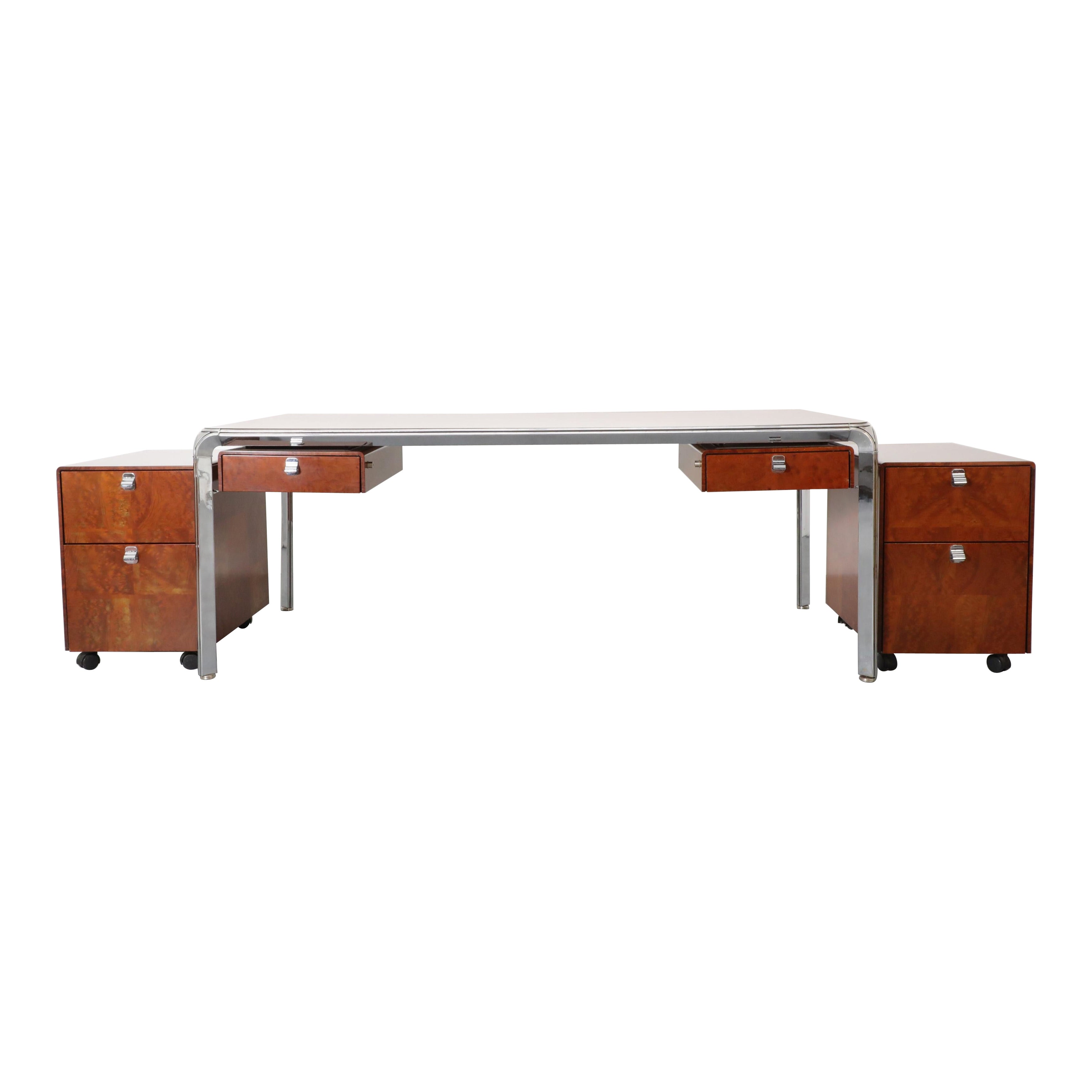 Pierre Paulin Maple "Model 250" Executive Desk with Cabinets for Dassas, France