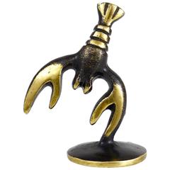 Vintage Walter Bosse Cancer Zodiac Sign Brass Figurine, Austria, 1950s