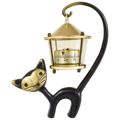 Walter Bosse Cat Figurine with Thermometer, Hertha Baller Austria, 1950s 4