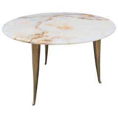 Cesare Lacca, Gilded Brass a Onyx Top Table, Italy, 1950