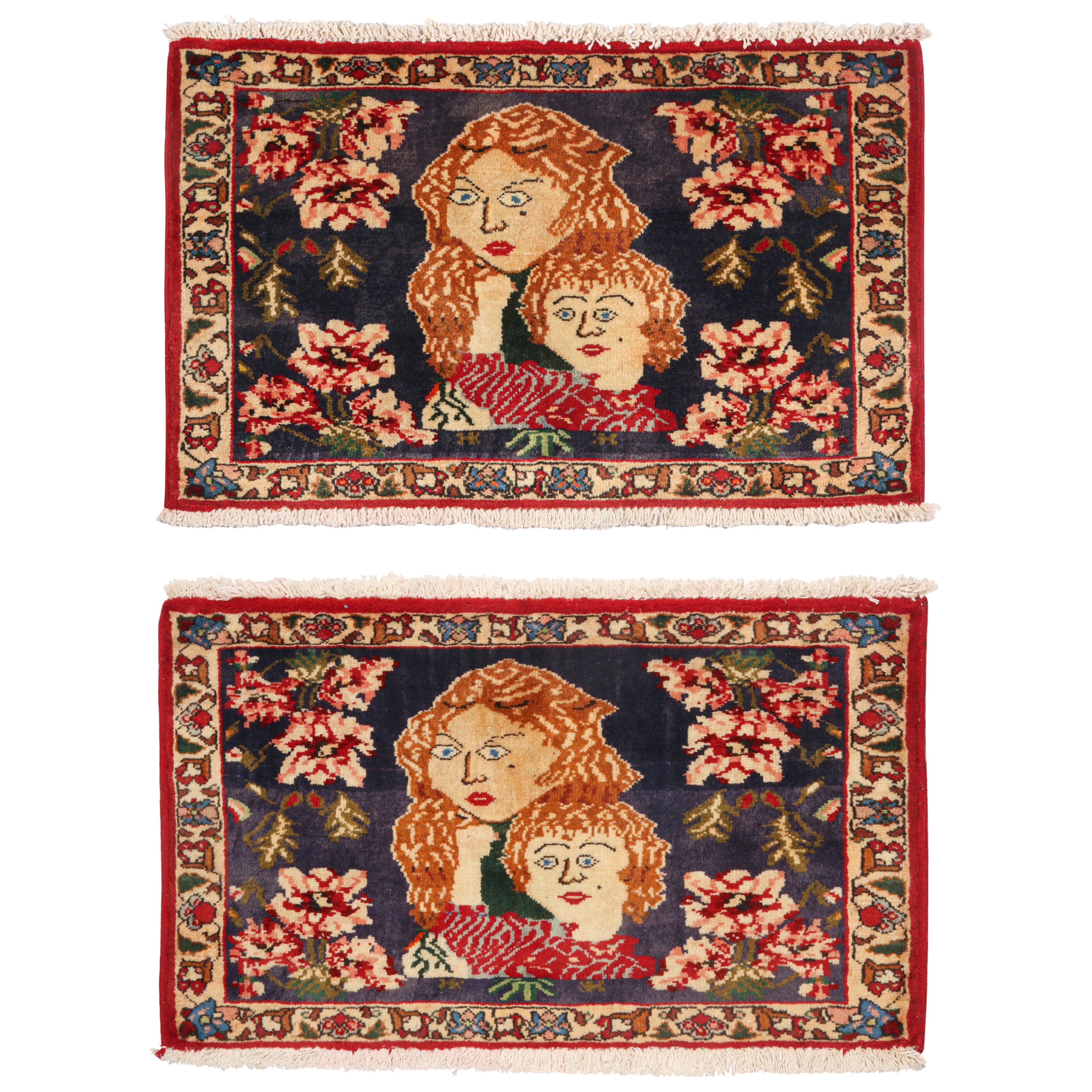 Gabbeh-Teppich in Rot und Brown - Bilder mit Mustern von Rug & Kilim im Angebot