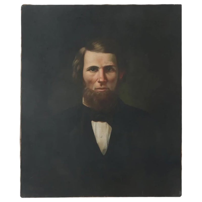 19th Century American Portrait Of Alfred Troxel President of First National Bank For Sale