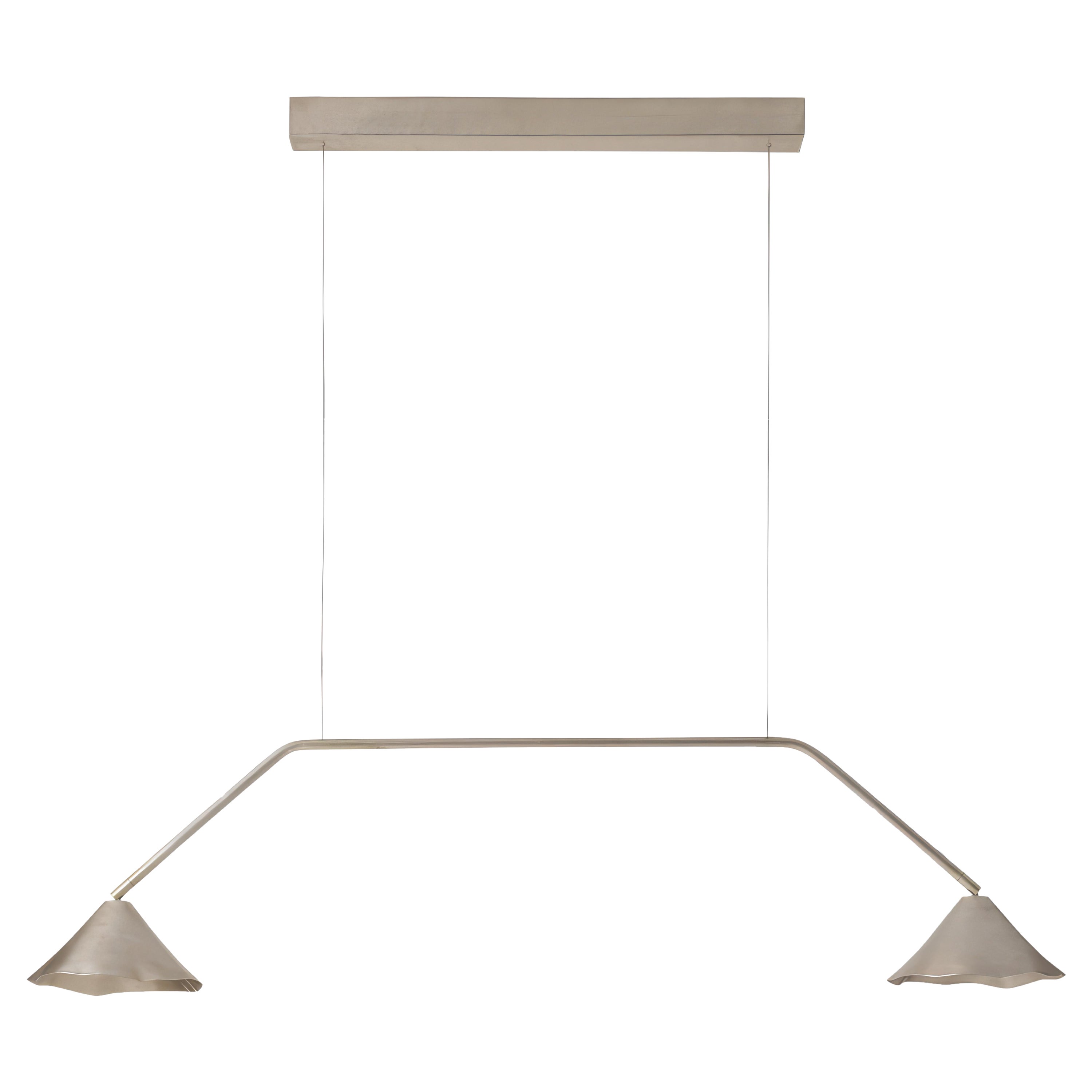 Silver Antica IV Linear Pendant by OHLA STUDIO For Sale