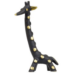 Walter Bosse Brass Giraffe Figurine, Herta Baller, Austria, 1950s 