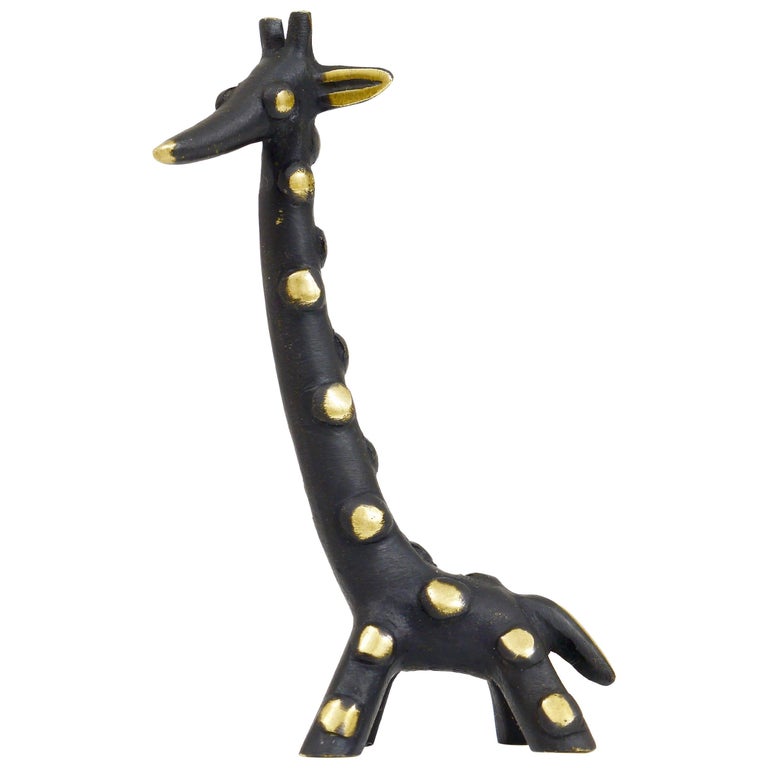 Walter Bosse Brass Giraffe Figurine, Hertha Baller, Austria, 1950s  For Sale
