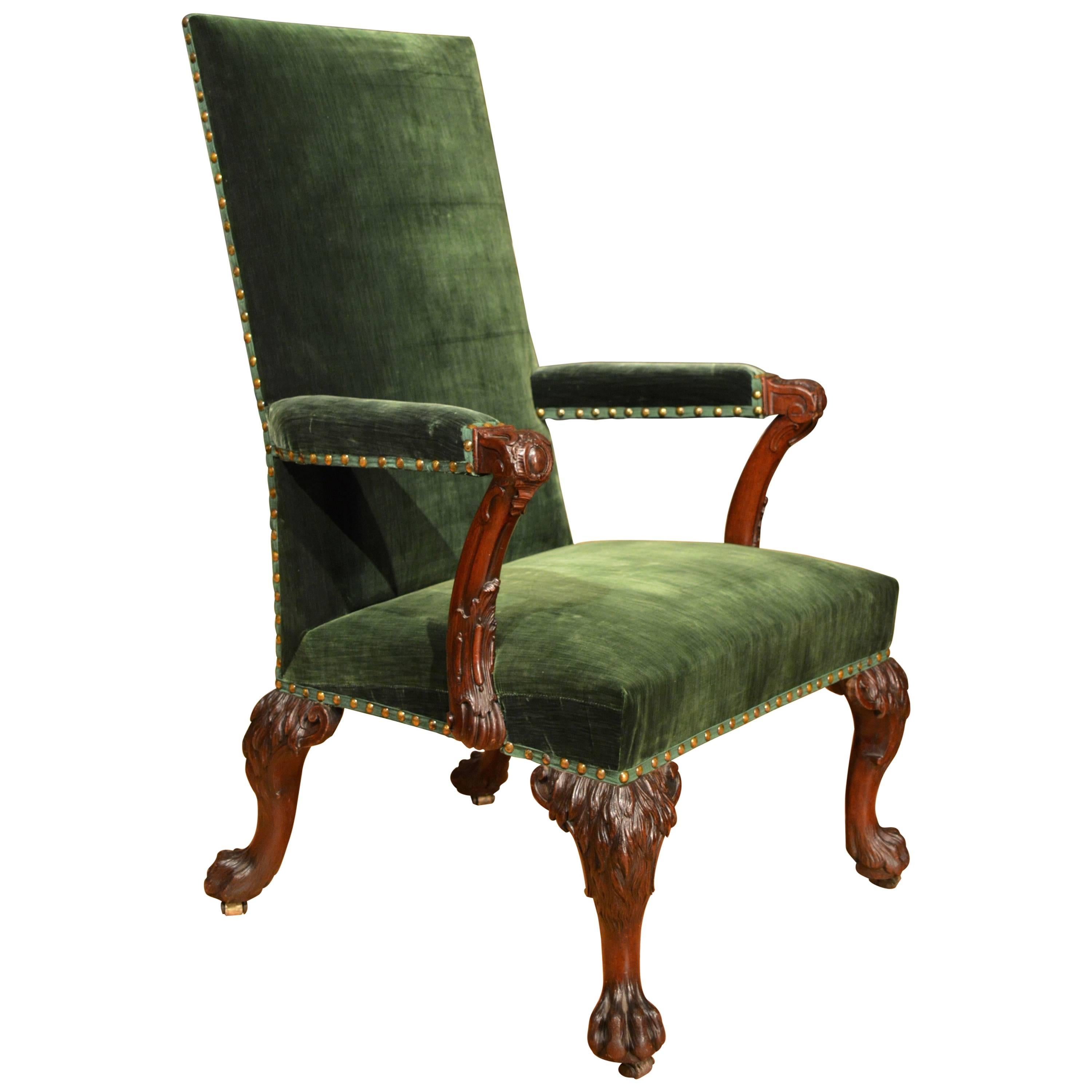 18th Century finely Carved Mahogany Armchair