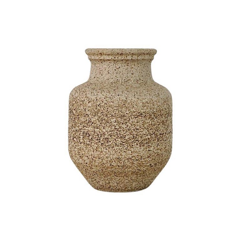 Potterij Jaap Ravelli (attr) Large Tan Mid-Century Dutch Ceramic Jug or Vase For Sale