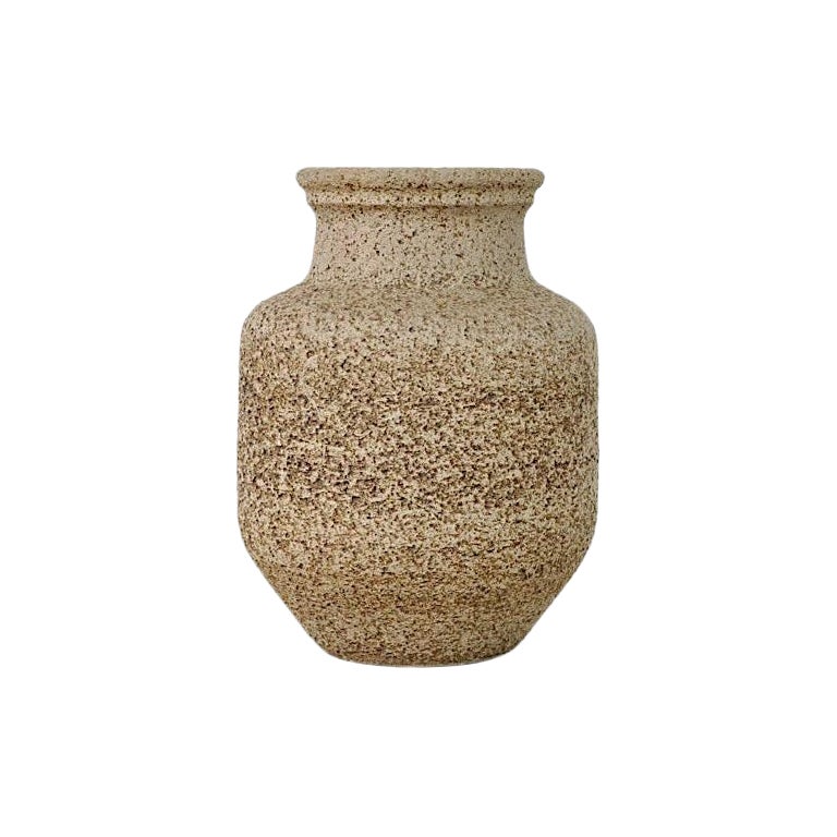 Mid-Century Potterij Jaap Ravelli Attributed Large Tan Dutch Ceramic Jug or Vase