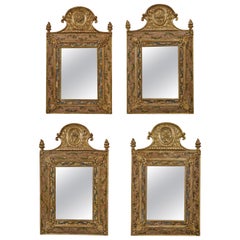 Antique Set of 4 Season's Gilded and Painted Mirrors.    Sold Seperately
