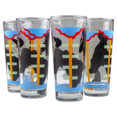 4 verres Memphis de Nathalie du Pasquier pour Ritzenhoff, Allemagne