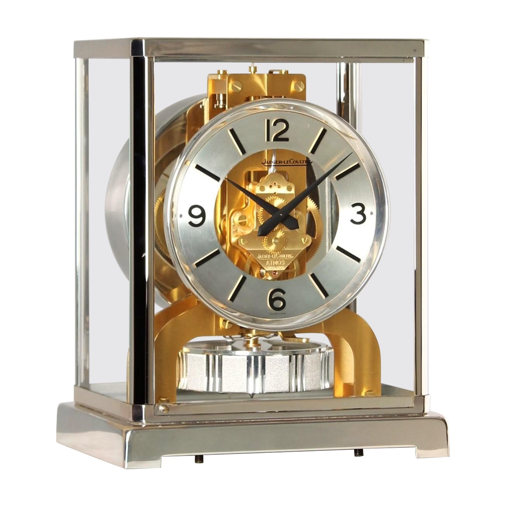 Jaeger LeCoultre, Bicolor Atmos-Uhr, Silber und Gold, hergestellt 1978 im Angebot