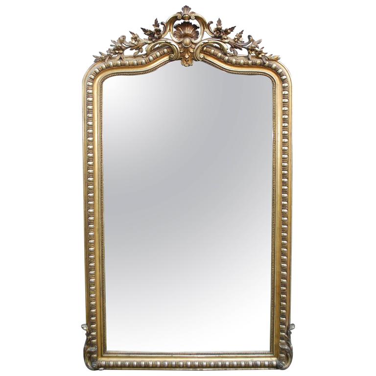 Large 19th Century Gold Gilded Baroque Mirror For At 1stdibs