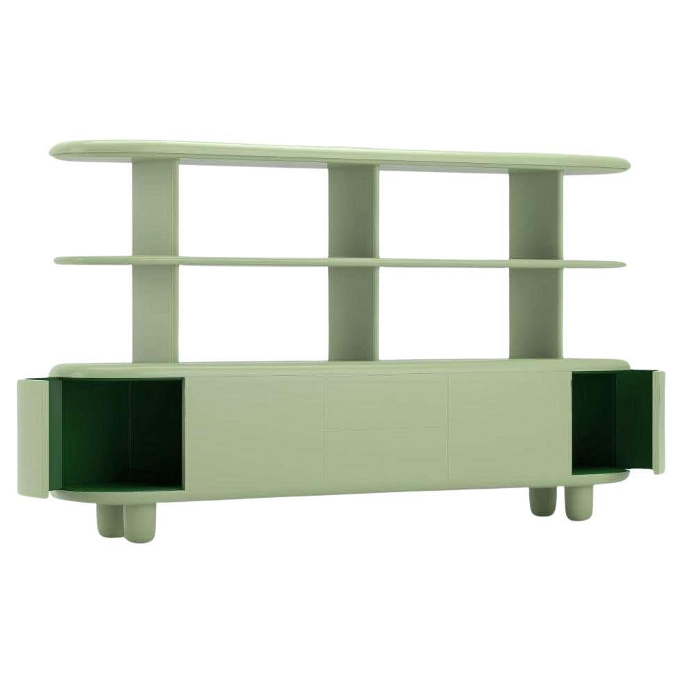 Enfilade moderne en bois vert et vert clair à 4 portes et tiroirs de Jaime Hayon en vente