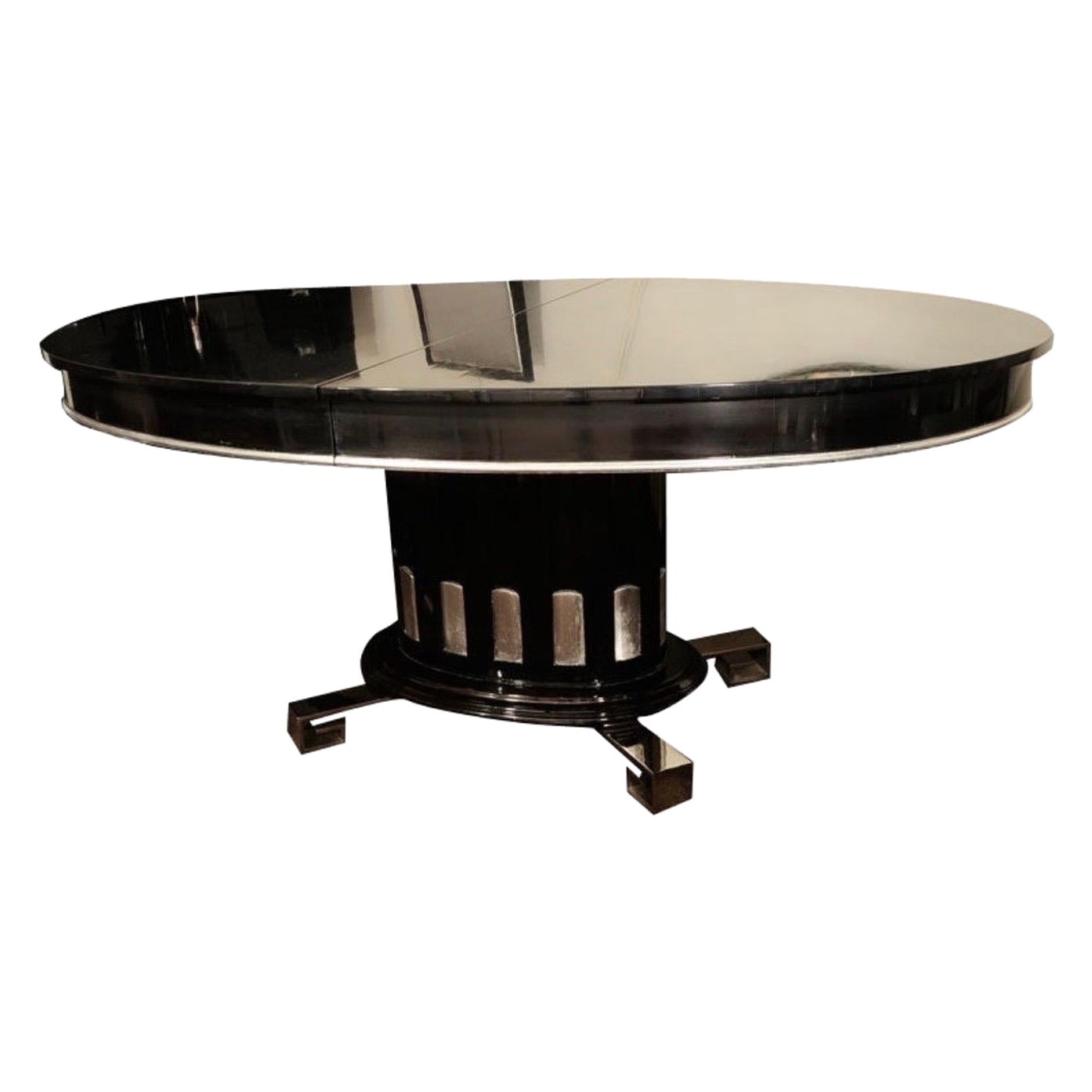 Art Deco Revival Ebonized Dining Table by Renzo Rutili for Johnson Furniture For Sale