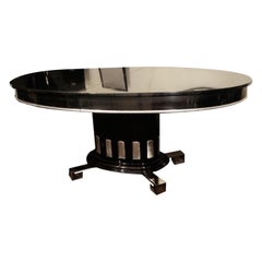 Art Deco Revival Ebonized Dining Table by Renzo Rutili for Johnson Furniture