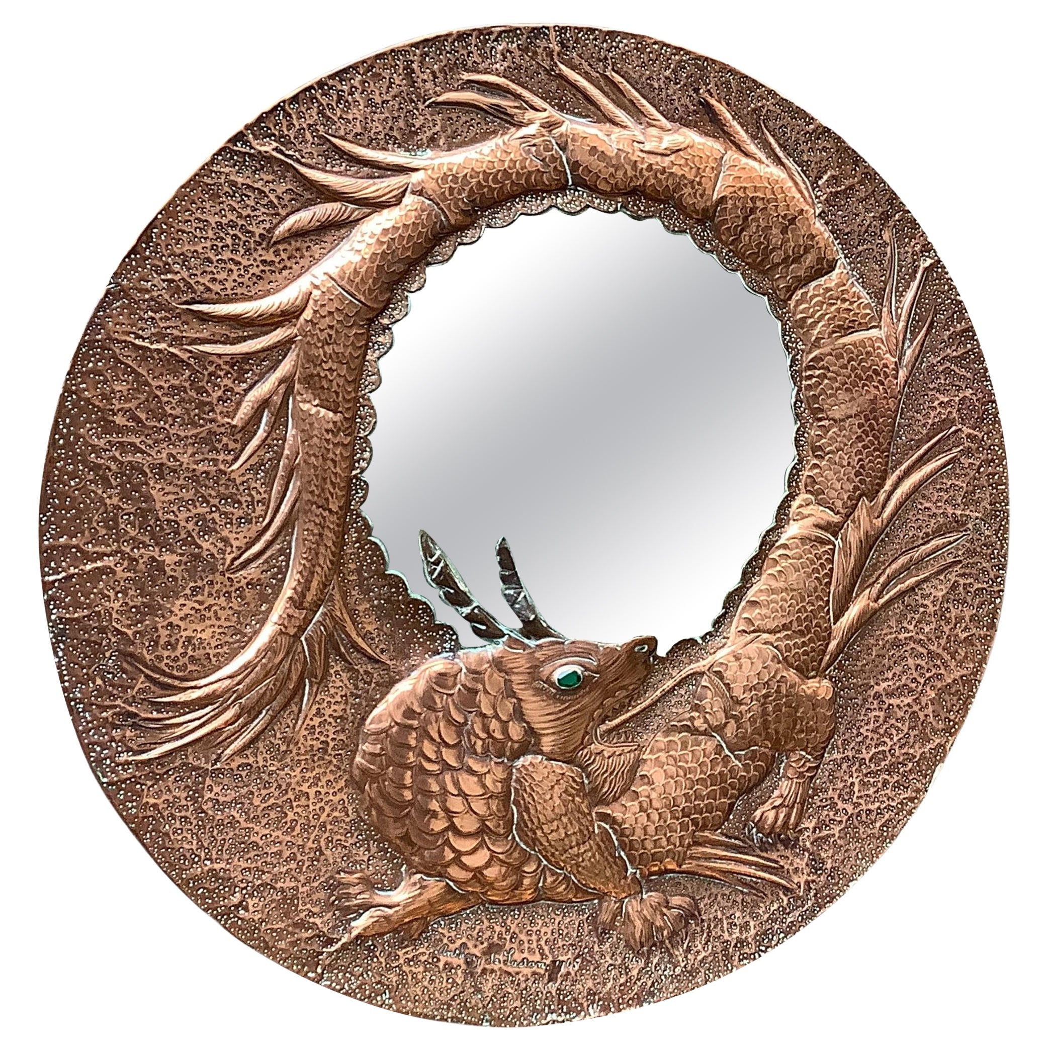 1960’s Copper French mirror by Anthony de Luscian  For Sale