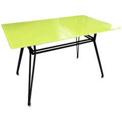 Retro 1950s iron and glass table
