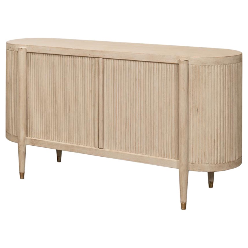 Stone Gray Fluted Sideboard For Sale