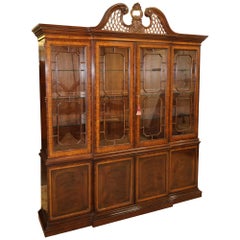Antique Flame Mahogany Heritage Heirlooms Drexel Bookcase China Cabinet Breakfront