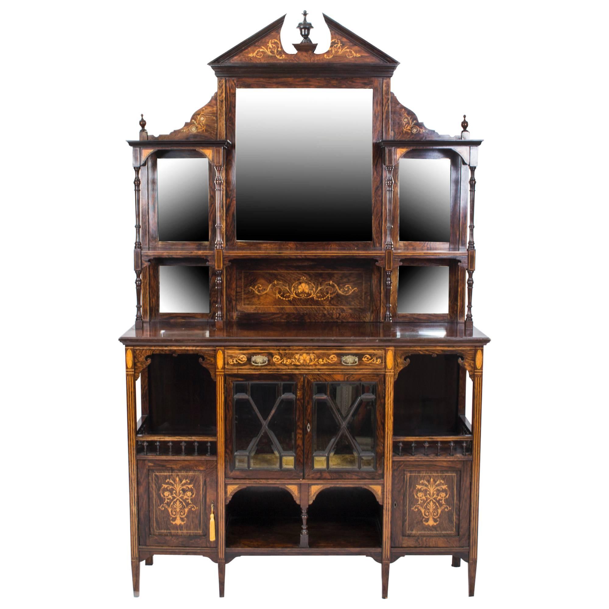 Antique Edwardian Inlaid Rosewood Cabinet, circa 1900