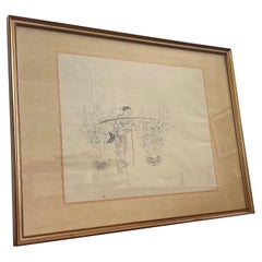 Vintage Firmado y Enmarcado Acuarela Original " Pinturas de Flores " de Yun Nan