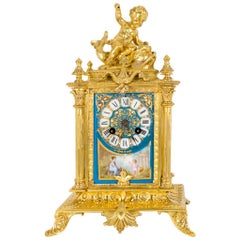 19th Century French Sevres Porcelain Ormolu Clock