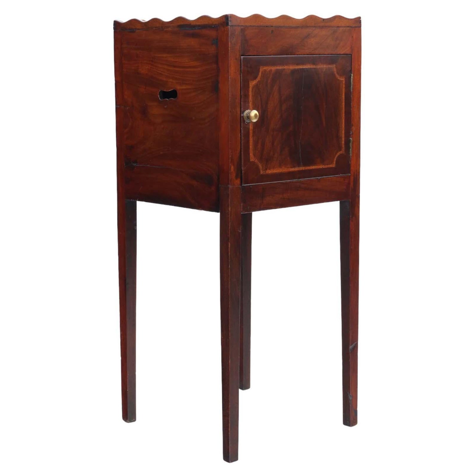 Antique Early 19th Century Mahogany Nightstand - Georgian Tray Top Bedside table