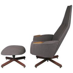 Vintage 1950s Lounge Chair and Ottoman by Adrian Pearsall 