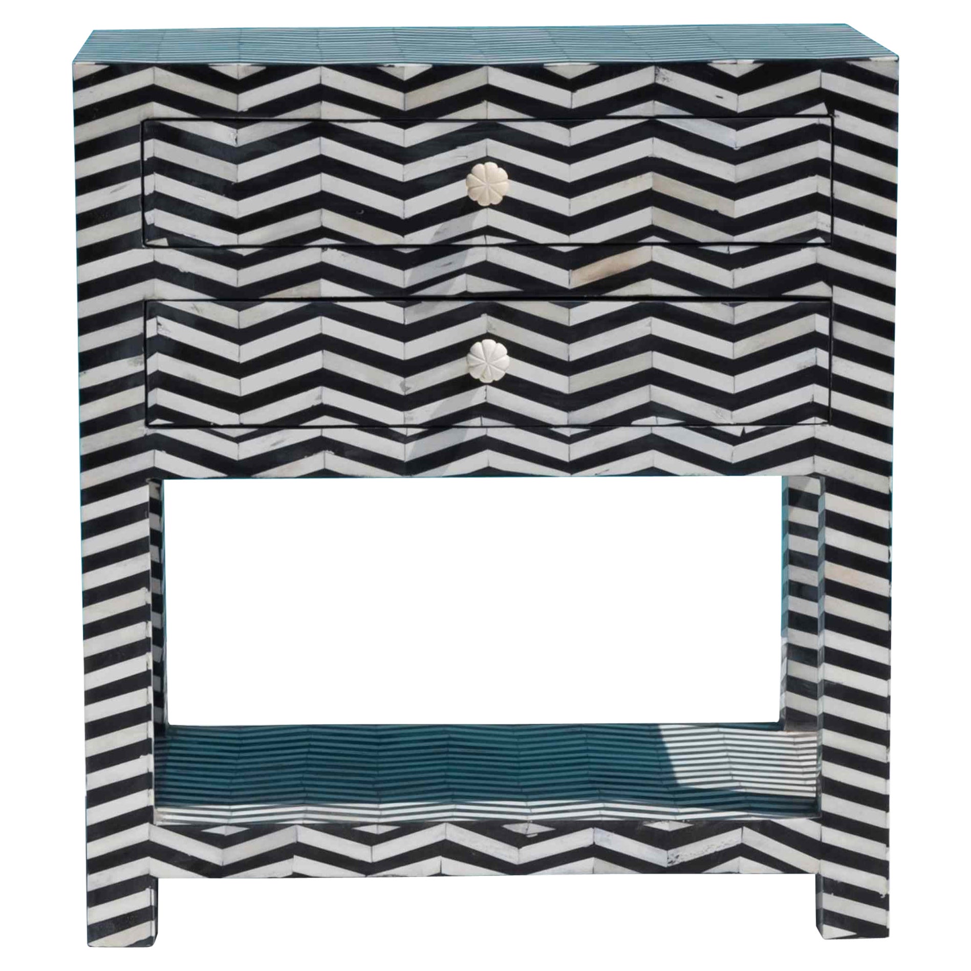 Table de nuit noire Zig Zag en vente