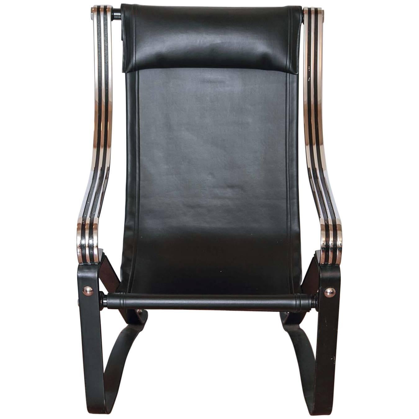  Machine Age Art Deco McKay Craft  Cantilevered Sling Lounge Chair McKaycraft