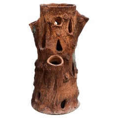Jardinière ancienne en terre cuite Faux Bois