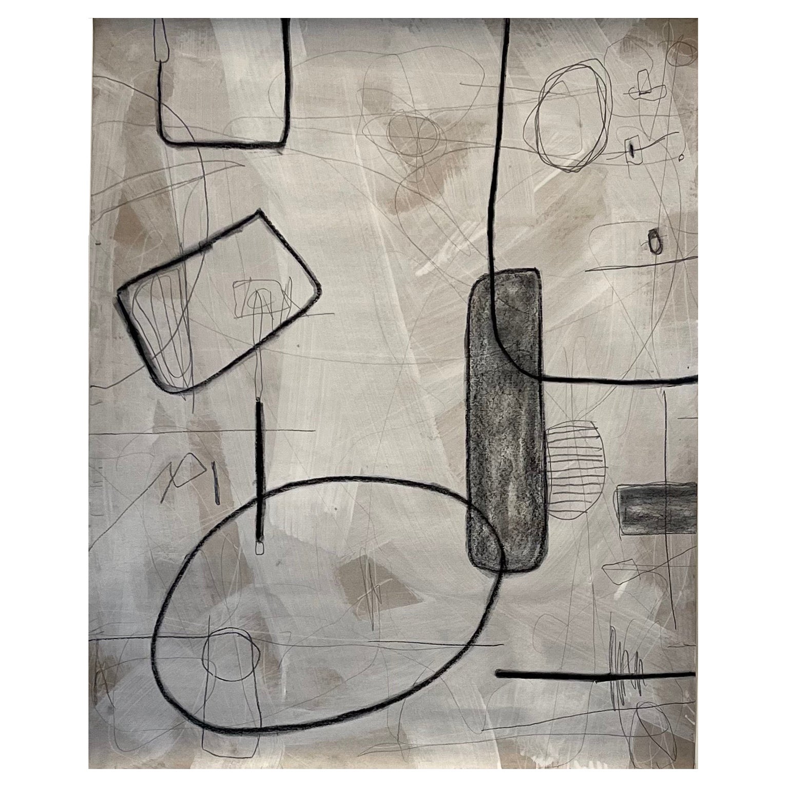Untitled #408 by Murray Duncan, mix media on paper, abstract, geometric, modern For Sale