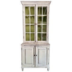 Antique swedish 19th Century Cabinet with Glass Fronted Doors