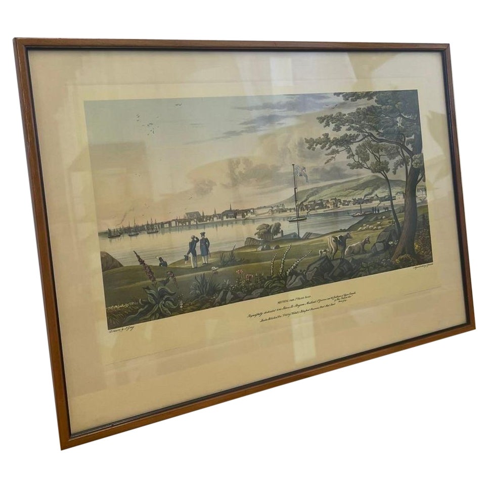 Vintage Framed Scenic Print of Montreal St. Helens Island by J Gray. For Sale