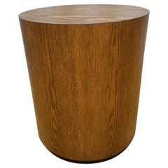 Retro Mid Century Modern Round Cylinder Drum Barrel Table  