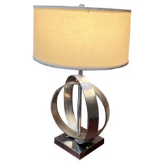 Retro 1970s Concentric Chrome Ring Table Lamp Mexico City