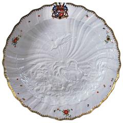 Antique Large Meissen Dish from the Swan Service, 1739-1740