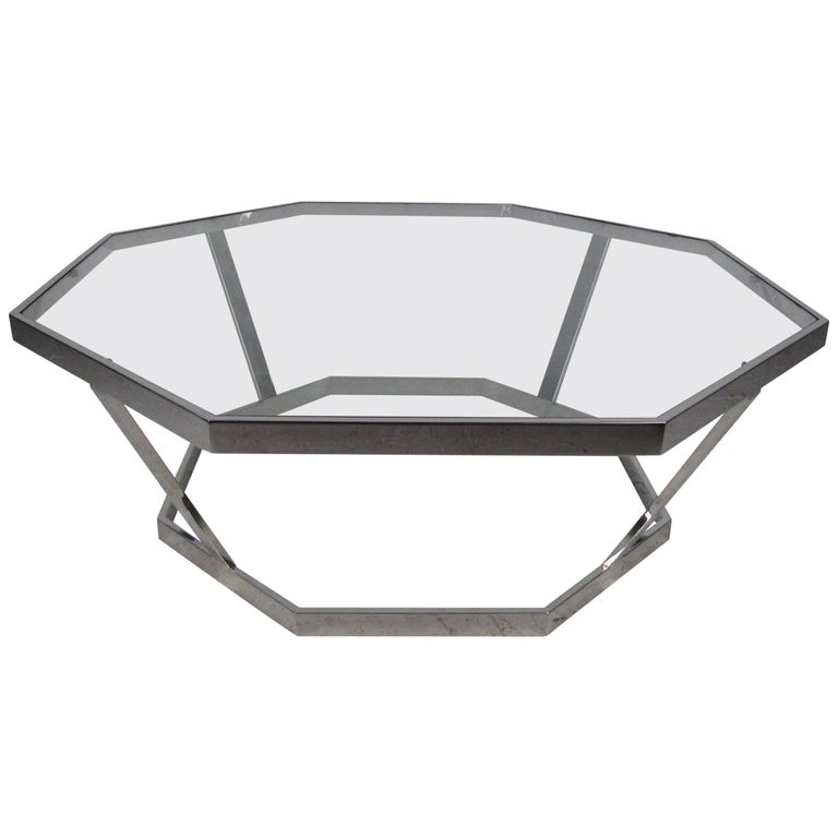 Vintage Modern Coffee Table Attributed to Milo Baughman For Sale