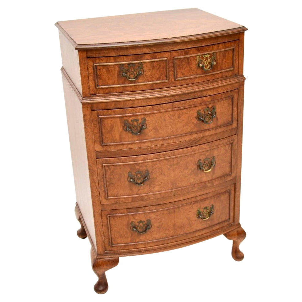 Antique Burr Walnut Chest of Drawers For Sale