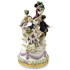 Meissen Gorgeous Figurine Group Four Gardener Children by Kaendler, circa 1870 5