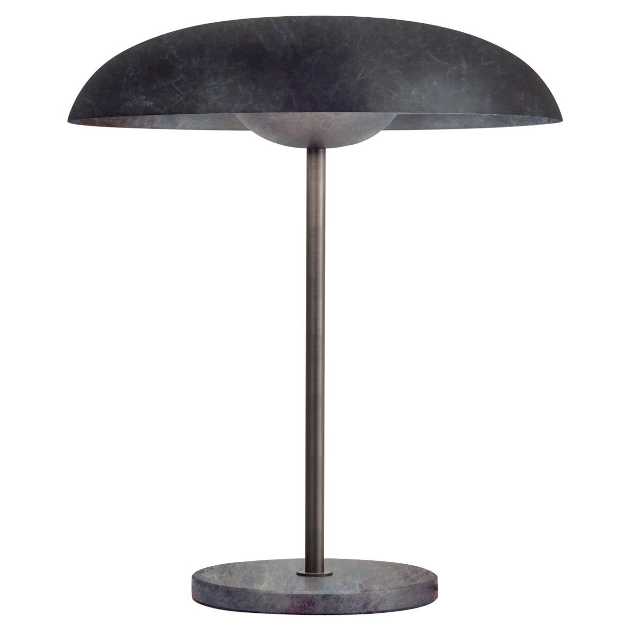 'Cosmic Solstice Callisto' Table Lamp, Handmade Callisto Patinated Brass Light For Sale