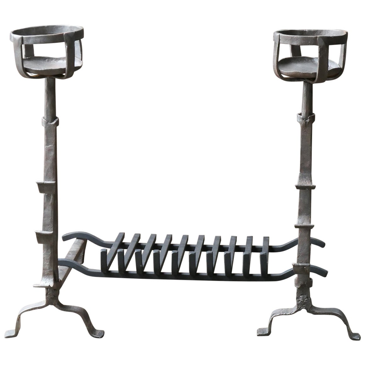 Antique French Gothic Fireplace Grate or Fire Basket, 17th Century For Sale