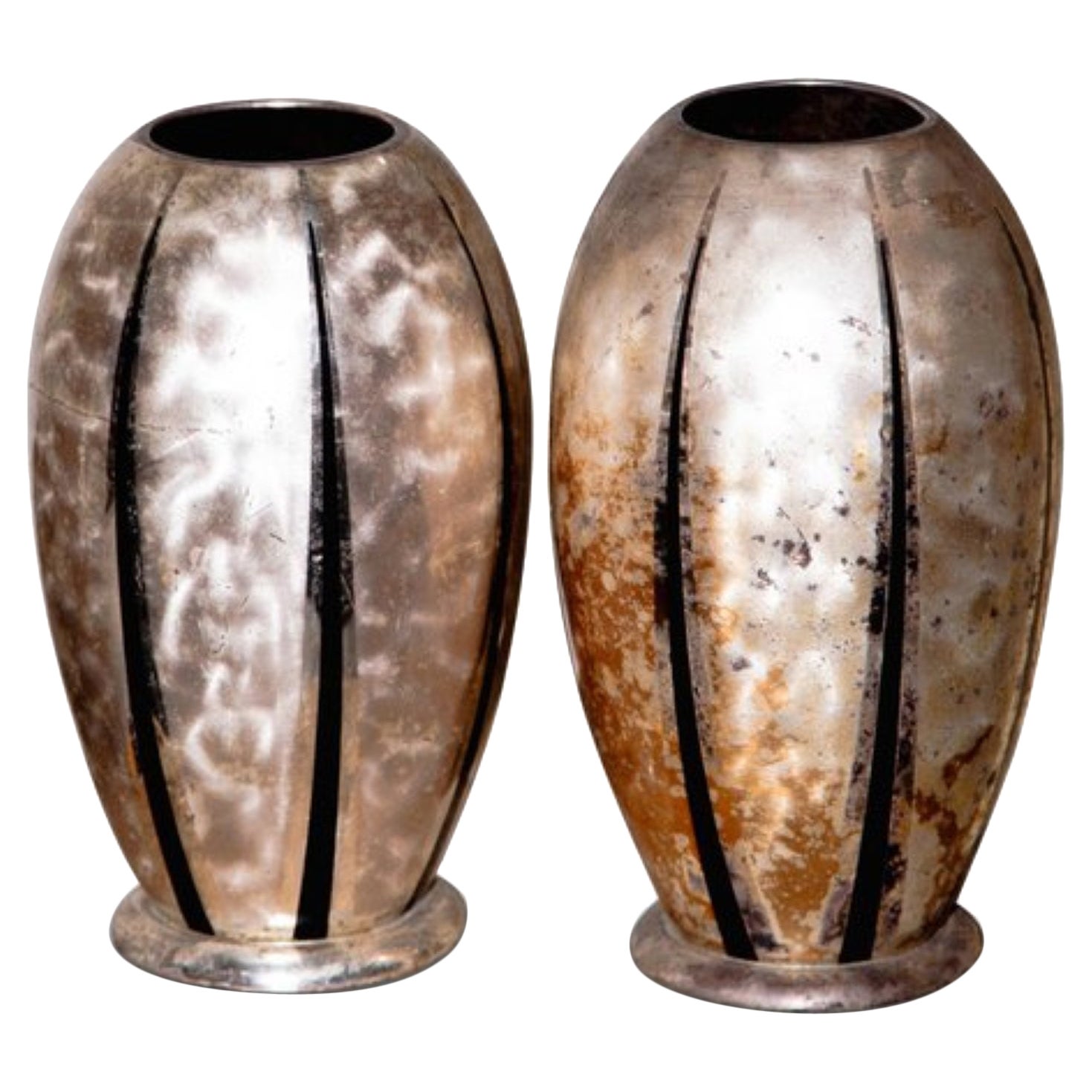 Set di vasi tedeschi d'epoca placcati in argento WMF Ikora (anni '40)