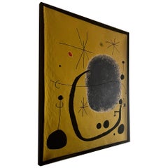 Vintage Juan Miro Tapestry Labelled by Atelier Jules Pansu, France 1990.