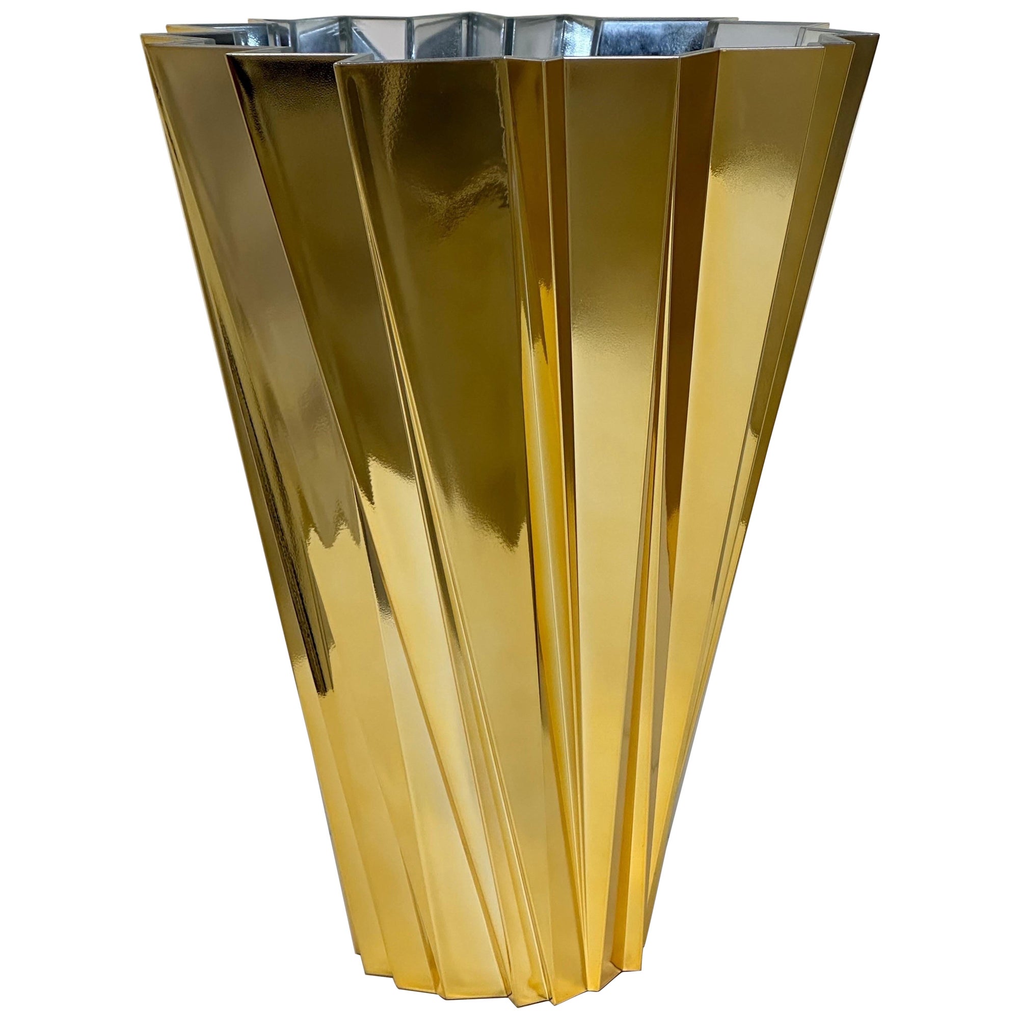 Mario Bellini Shanghai Gold Vase for Kartell For Sale