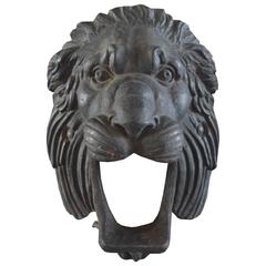 Cast Iron Lion Head Building Ornament